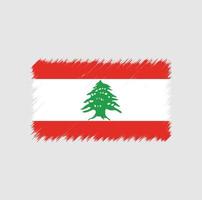 coup de pinceau du drapeau du liban. drapeau national vecteur
