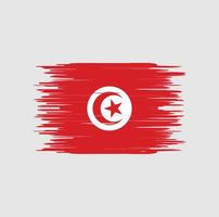 coup de pinceau du drapeau tunisien. drapeau national vecteur