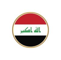 drapeau irak avec cadre doré vecteur