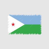 Coup de pinceau du drapeau de Djibouti. drapeau national vecteur