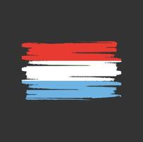 coups de pinceau du drapeau luxembourgeois vecteur