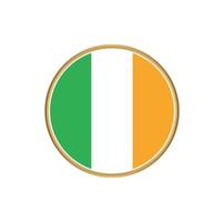 drapeau irlandais avec cadre doré vecteur