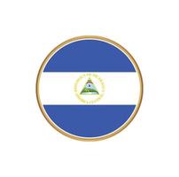 drapeau nicaragua avec cadre doré vecteur