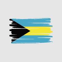 coups de pinceau du drapeau des bahamas vecteur