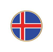 drapeau islandais avec cadre doré vecteur