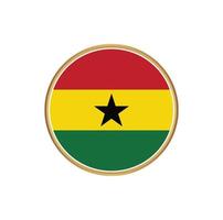 drapeau du ghana avec cadre doré vecteur