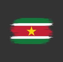 coup de pinceau du drapeau du suriname. drapeau national vecteur