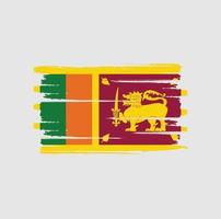coups de pinceau du drapeau du sri lanka vecteur