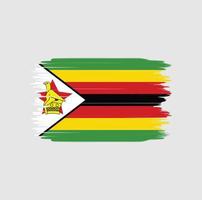 coup de pinceau du drapeau du zimbabwe. drapeau national vecteur