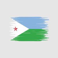 Coup de pinceau du drapeau de Djibouti. drapeau national vecteur