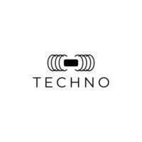 tech logo abstrait plat moderne vecteur