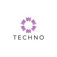 tech logo abstrait plat moderne vecteur