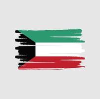 coups de pinceau du drapeau du koweït vecteur