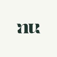 logo lettre n et u avec des designs uniques. alphabet lettres initiales monogramme logo nu, un, n et u vecteur
