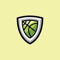 Bouclier avec logo de basket-ball pour les entreprises de sport vecteur