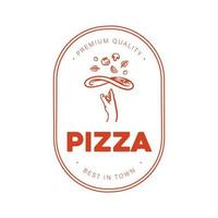 inspiration de conception de logo de mascotte de pizza occidentale vecteur