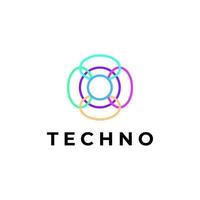 tech logo abstrait plat moderne vecteur