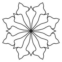 joli mandala. fleur doodle ronde ornementale isolée sur fond blanc. ornement décoratif géométrique dans un style oriental ethnique. vecteur