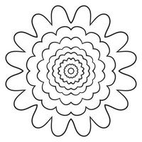 joli mandala. fleur doodle ronde ornementale isolée sur fond blanc. ornement décoratif géométrique dans un style oriental ethnique. vecteur