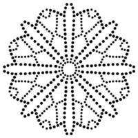 mandala de fleurs en pointillés. élément décoratif. doodle rond ornemental isolé sur fond blanc. élément de cercle géométrique. vecteur