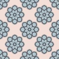 modèle sans couture abstrait avec fleur de mandala. mosaïque, carrelage. fond fleuri. vecteur