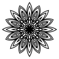 joli mandala. fleur doodle ronde ornementale isolée sur fond blanc. ornement décoratif géométrique dans un style oriental ethnique. vecteur