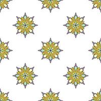 modèle sans couture abstrait avec fleur de mandala. mosaïque, carrelage. fond fleuri. vecteur