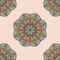 modèle sans couture abstrait avec fleur de mandala. mosaïque, carrelage. fond fleuri. vecteur