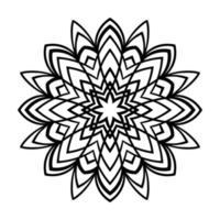 joli mandala. fleur doodle ronde ornementale isolée sur fond blanc. ornement décoratif géométrique dans un style oriental ethnique. vecteur