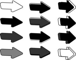 différentes flèches sur fond blanc vecteur