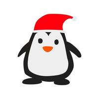 clipart de pingouin en costume de Noël avec dessin animé vecteur