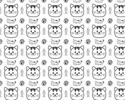 conception de fond motif chats doodle vecteur