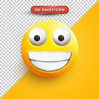 Sourire 3d et emoji heureux avec fond transparent vecteur