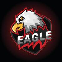 logo de jeu d'aigle, logo d'aigle de joueur d'équipe esport, mascotte de logo créatif de personnage d'aigle vecteur