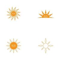 conception de modèle de logo soleil vector illustration icône