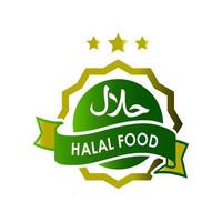 vecteur de modèle d'étiquette de nourriture halal