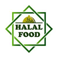 vecteur de modèle d'étiquette de nourriture halal