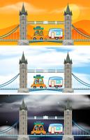 Ensemble de scènes de pont de Londres vecteur