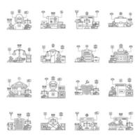 pack d'illustrations linéaires diverses vecteur