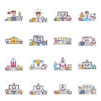 pack d'illustration plate divers vecteur