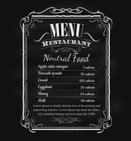 vecteur d'étiquette de cadre de tableau noir dessiné à la main de menu de restaurant
