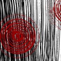 toile de vecteur blanc avec rayures abstraites grunge noir et cercle rouge