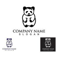 panda mignon ours logo animal mammifères moderne est drôle vecteur icône