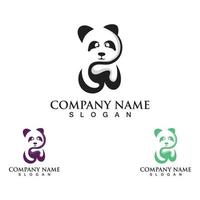 panda mignon ours logo animal mammifères moderne est drôle vecteur icône