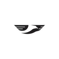nom de l'entreprise du logo de l'oiseau noir. vecteur