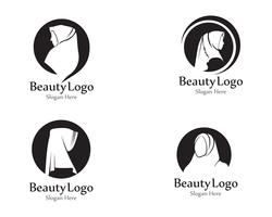logo de beauté noir vecteur hijab