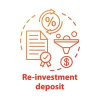 icône de concept d'épargne. illustration de la ligne mince de l'idée de dépôt de réinvestissement. création de compte d'investissement. plein bénéfice, retrait de pourcentage d'intérêt. dessin de contour isolé de vecteur