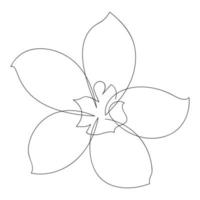 dessin de silhouette de conception d'une ligne de fleurs. illustration vectorielle vecteur