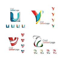 collection de logos abstraits de logo de lettre minimale avec des lettres. logos abstraits géométriques vecteur