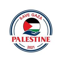 sauver le logo de la palestine, vecteur de gaza gratuit